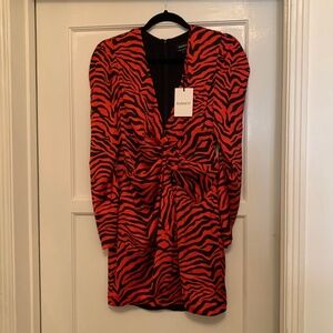 Bardot Red Zebra Dress